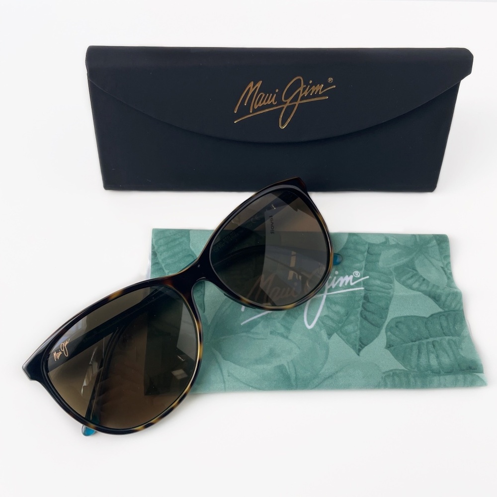 Maui Jim Women Sunglasses, Ocean 57mm Polarized Cat Eye, Tortoise/Bronze